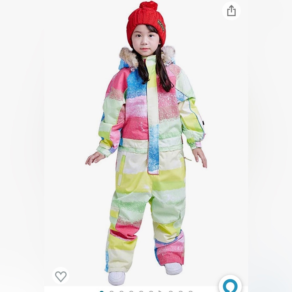 Colorful girls overall ski/winter. Size 6 or 120cm